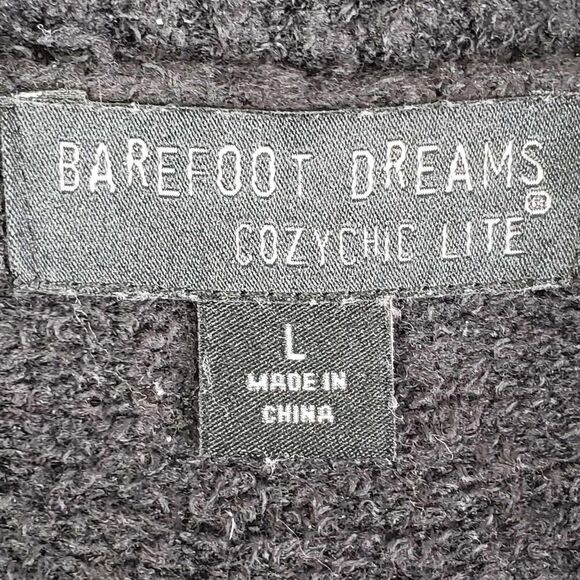 Barefoot Dreams Cardigan Open Front Cozy Chic Lite Relaxed Black Sweater - Picture 3 of 6